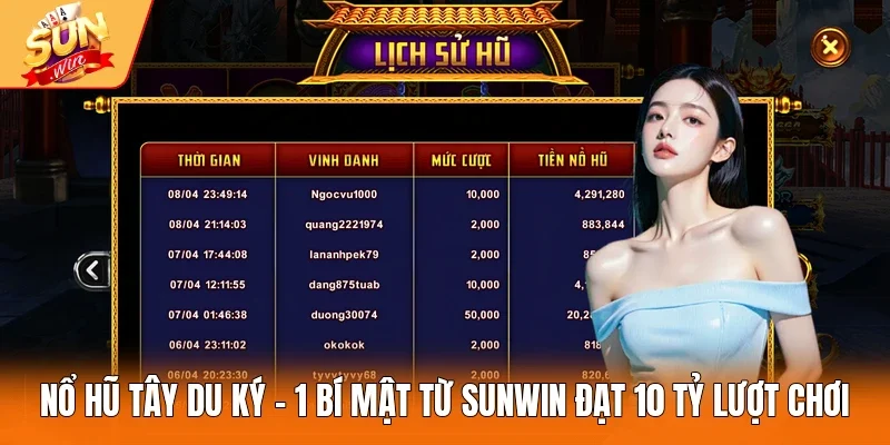 Nổ Hũ Tây Du Ký - 1 Bí Mật Từ Sunwin Đạt 10 Tỷ Lượt Chơi